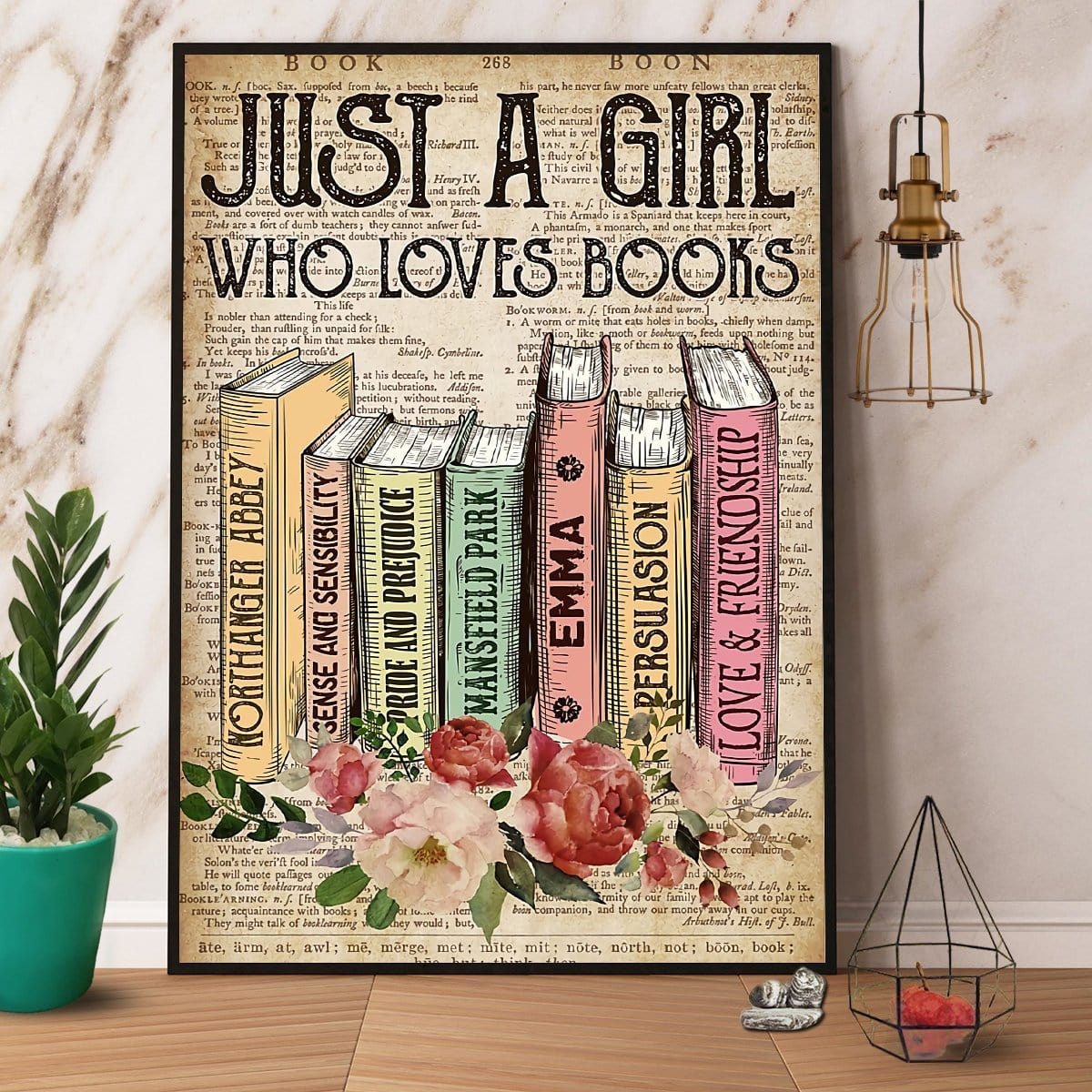 Just A Girl Who Loves Books Poster, Canvas