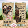 Personalized Once Upon A Time There Was A Girl Who Really Loved Books And Cats Book Tumbler