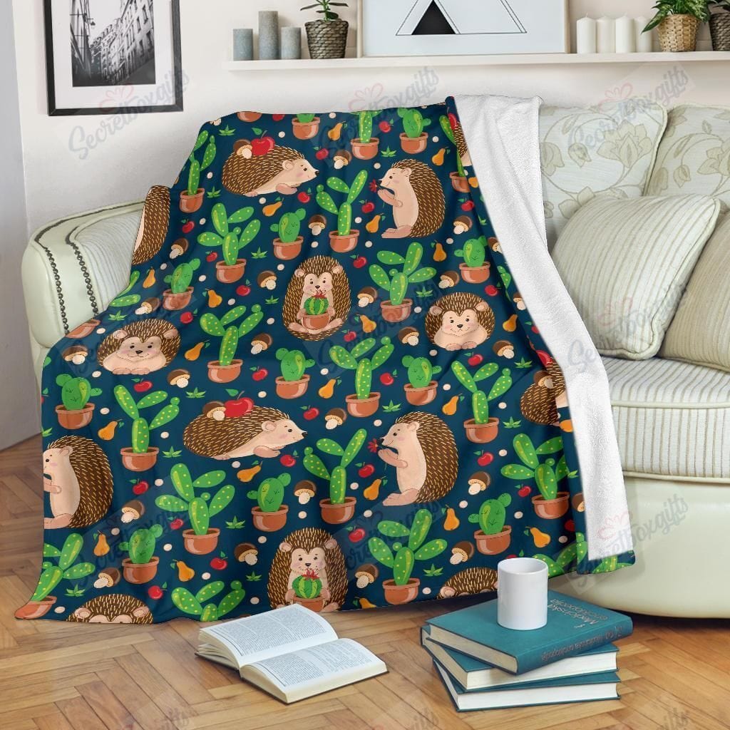 Cactus And Hedgehog Blanket