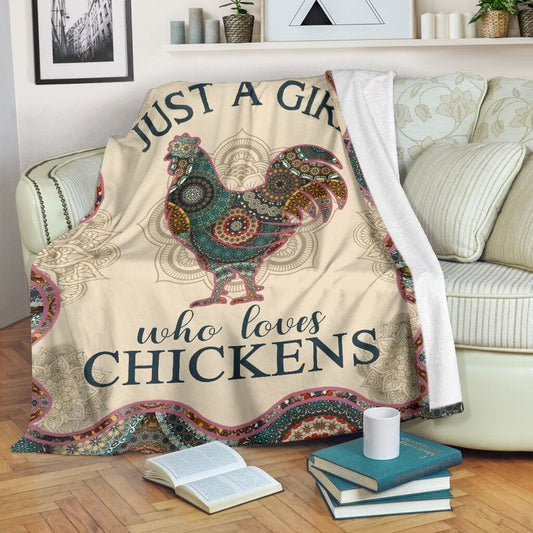 Mandala Just A Girl Who Loves Chicken Blanket