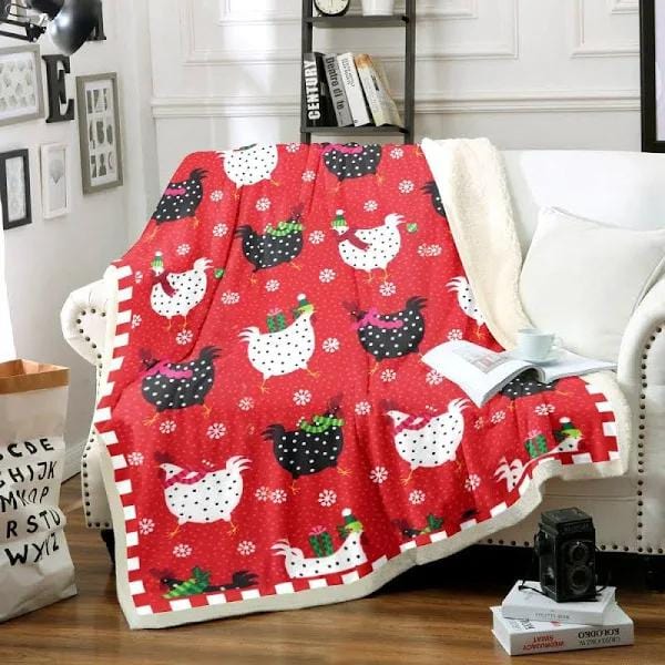 Cute Hens Pattern Chicken Blanket