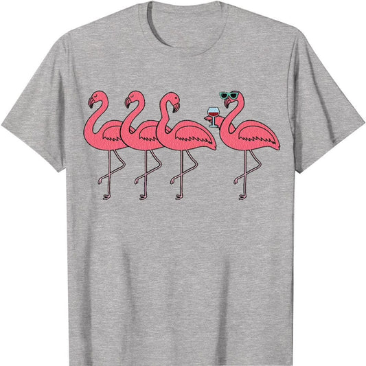 Camisetas divertidas con flamencos bebiendo