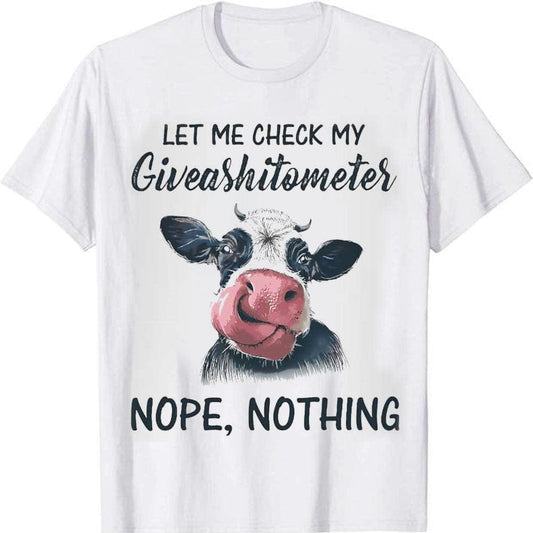 Déjame revisar mi Giveashitómetro No, nada, camisas de vacas