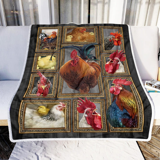 Rooster Family Chicken Blanket