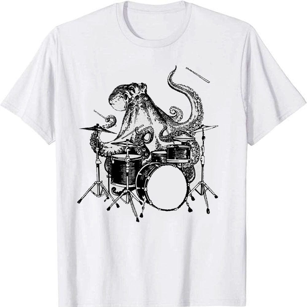 Pulpo tocando la batería, camisetas de baterista