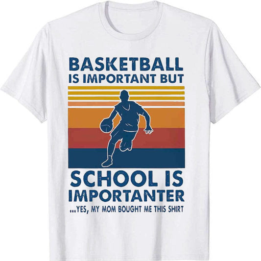 El baloncesto es importante, pero la escuela es más importante. Camisetas vintage