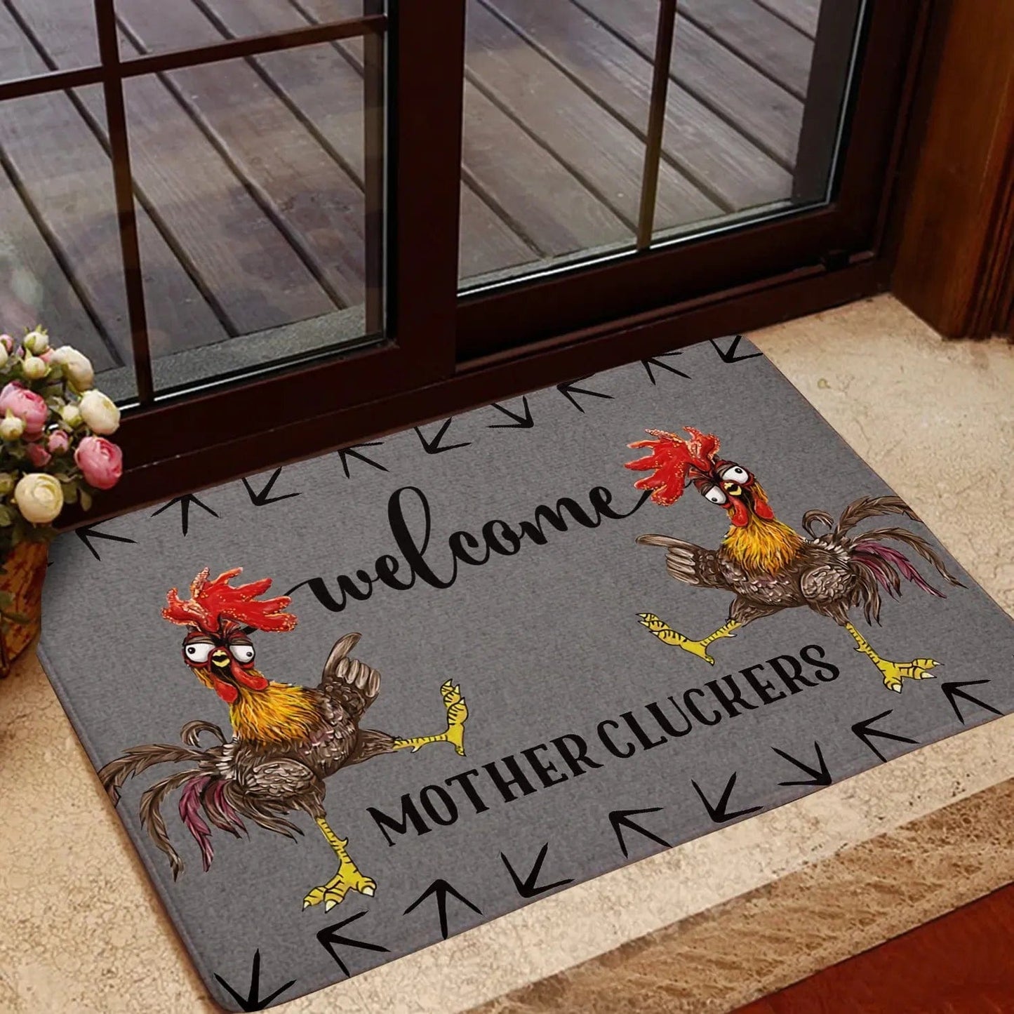 Welcome Mothercluckers Chicken Doormat