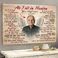 As I Sit In Heaven Personalized Memorial Poster, Canvas