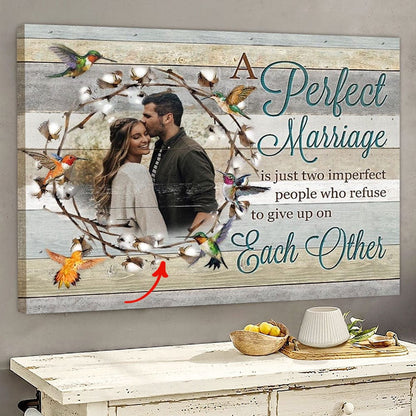 Póster personalizado de San Valentín con pareja de matrimonio perfecto, lienzo