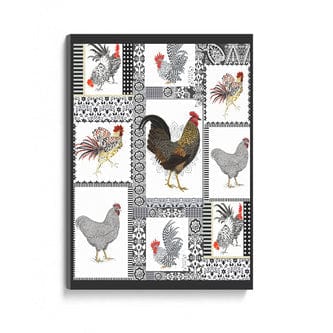 Póster de pollo con estampado de pollo, lienzo de pollo