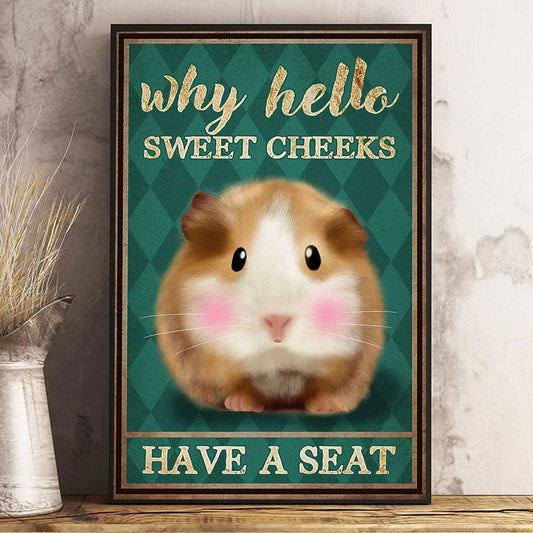 Póster de hámster, lienzo, ¿por qué Hello Sweet Cheeks tiene un asiento?
