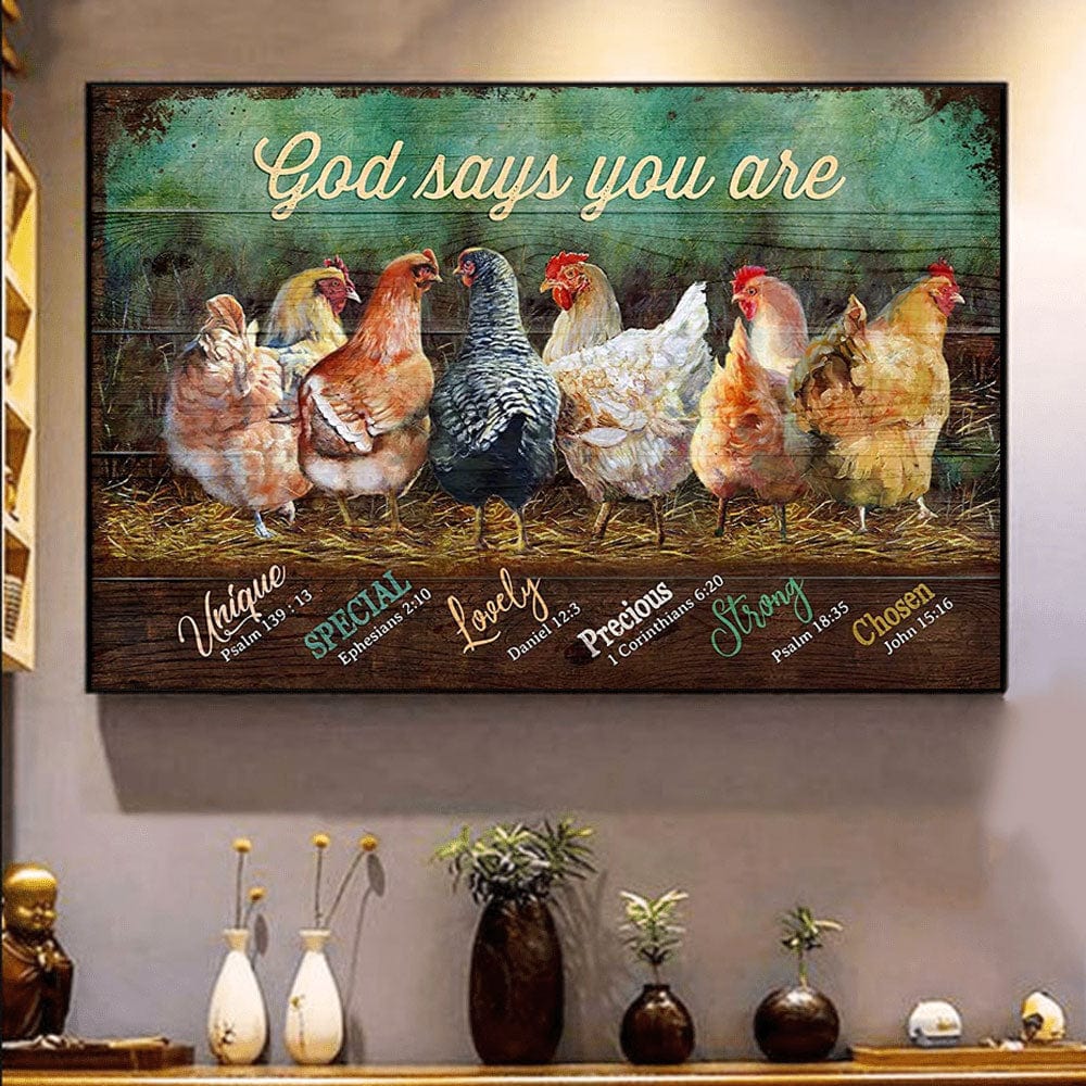 God Says You Are Flock Of Chicken Poster, Canvas