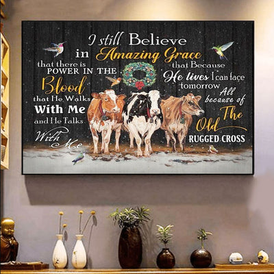 I Still Believe In Grace Cow Poster, Canvas