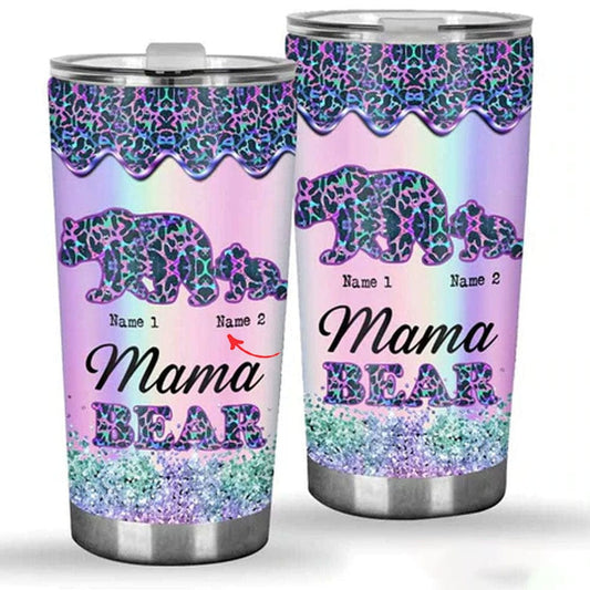 Vaso personalizado para el Día de la Madre con la imagen de Mamá Osa