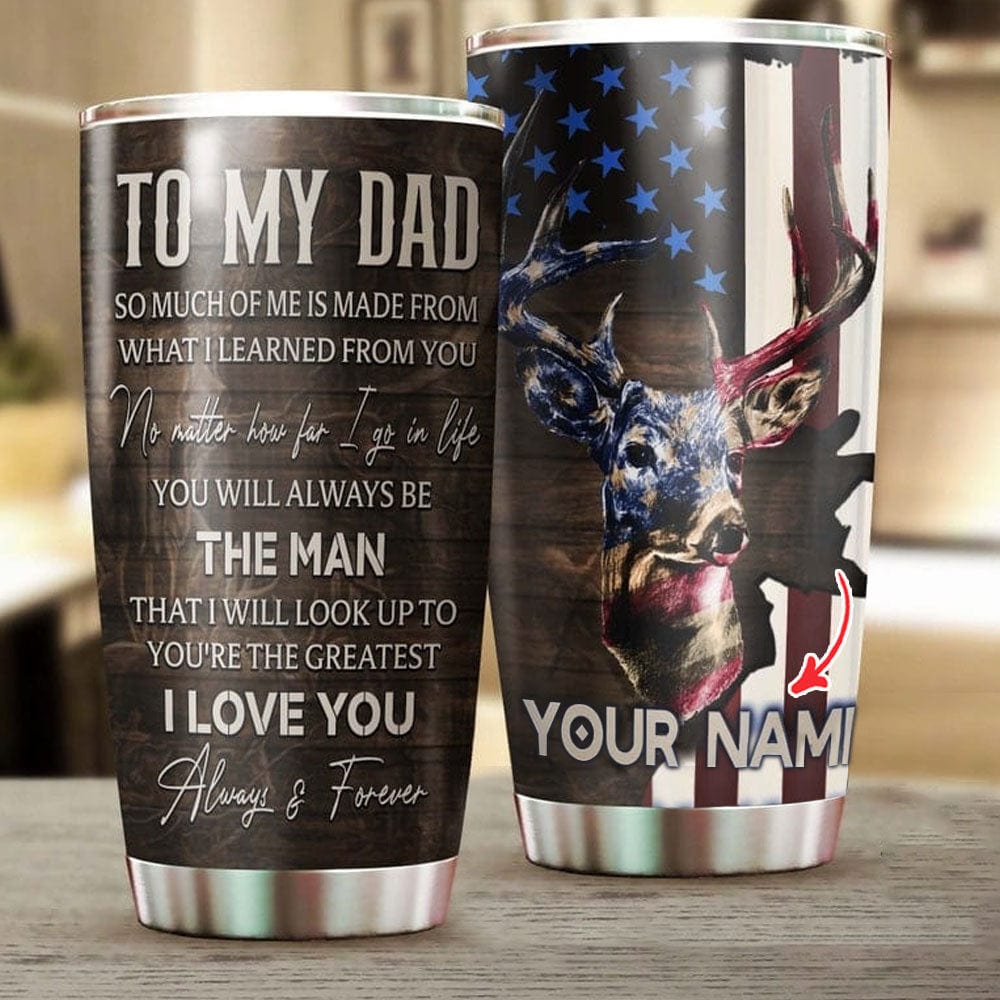 Personalized To My Hunting Deer Dad Father's Day Tumbler