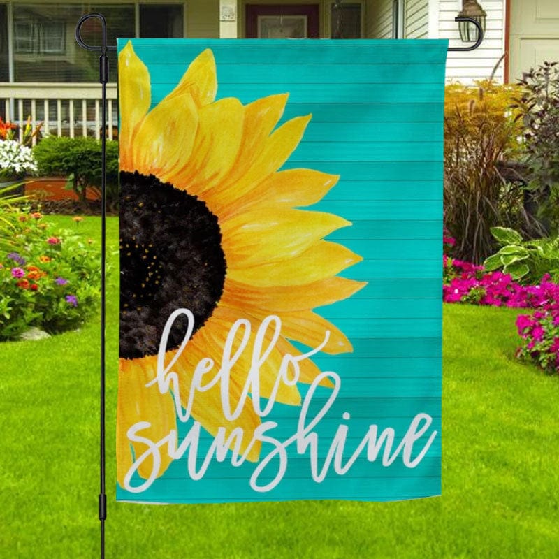 Hello Sunshine Spring Summer Sunflower House & Garden Flag