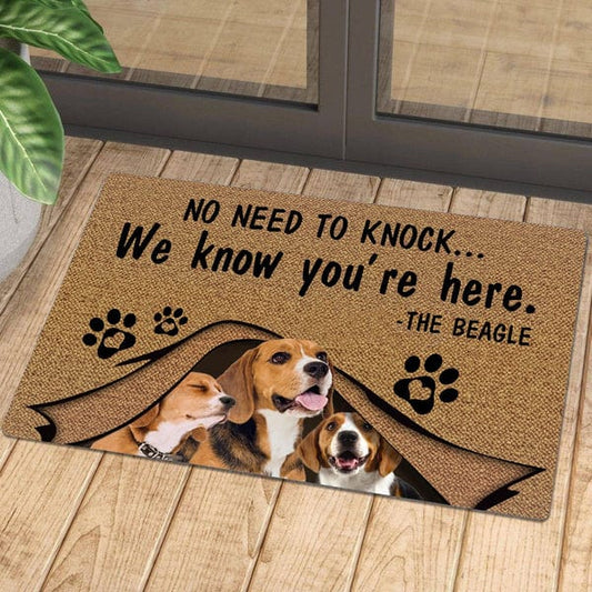 Felpudo con divertidos beagles que no necesitan tocar