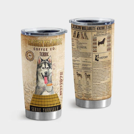 Vaso de conocimiento del Malamute de Alaska