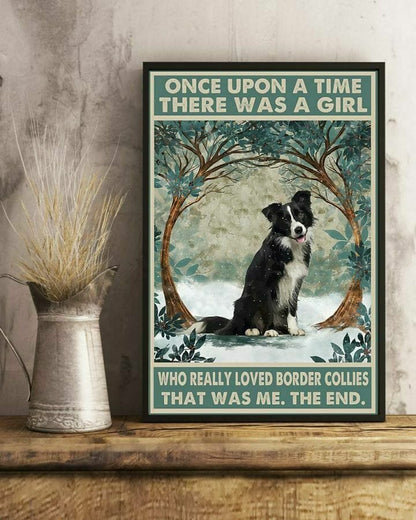 Érase una vez una niña que amaba mucho a los perros Border Collie Póster, Lienzo