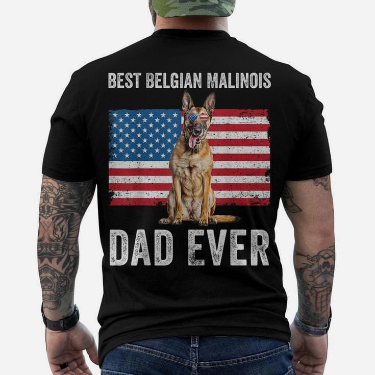 Best Belgian Malinois Dad Ever American Flag Shirt