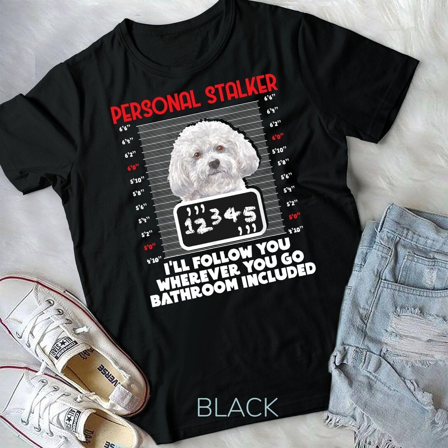 Camiseta para perro Bichón Frisé Personal Stalker