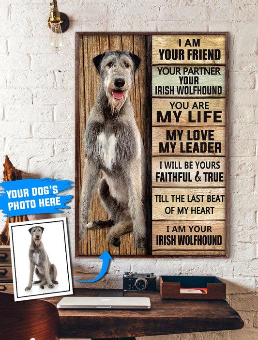 Póster personalizado Soy tu amigo, soy tu perro lobo irlandés, lienzo