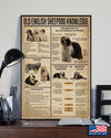 Old English Sheepdog Knowledge Poster, Canvas