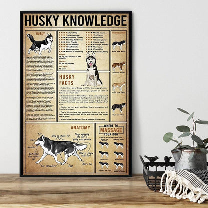 Husky Knowledge Siberian Husky Dog Poster, Canvas