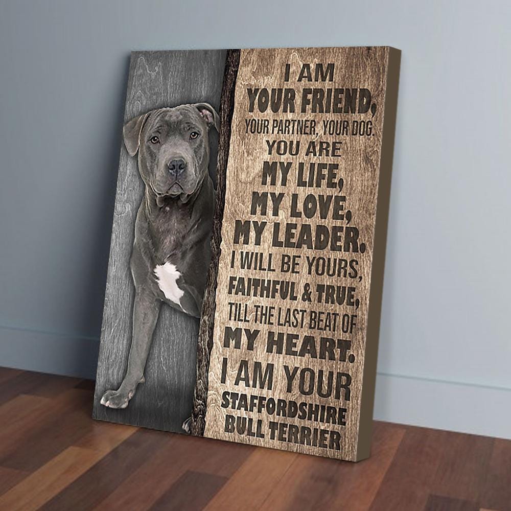 I Am Your Friend Your Staffordshire Bull Terrier Dog Poster, Canvas