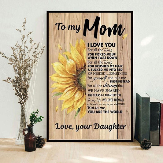 Para mi mamá te amo por siempre Póster del Día de la Madre, Lienzo