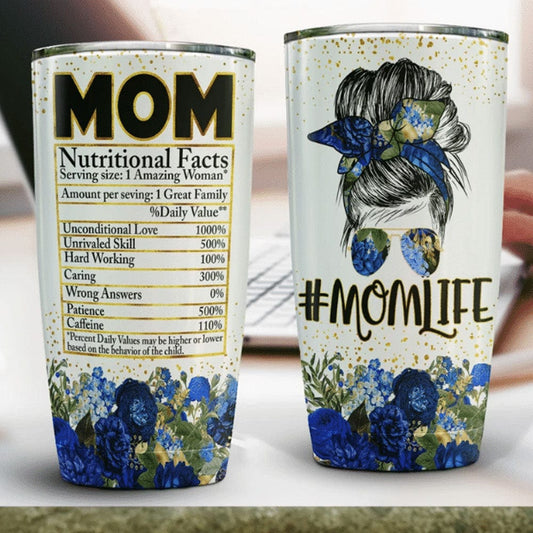 Vaso para el día de la madre con texto en inglés "Mommy Life"