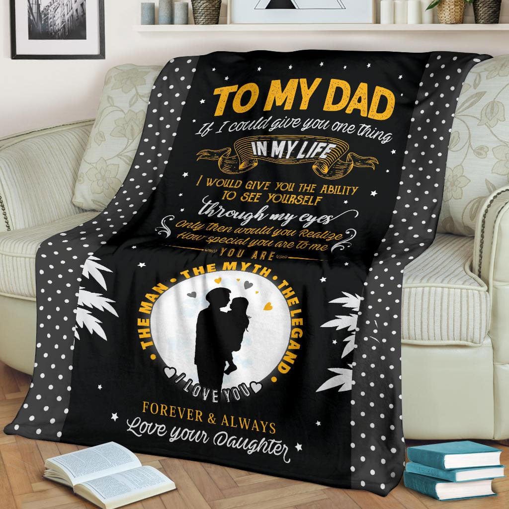 To My Dad If I Could Give You One Thing Father's Day Fleece & Sherpa Blanket