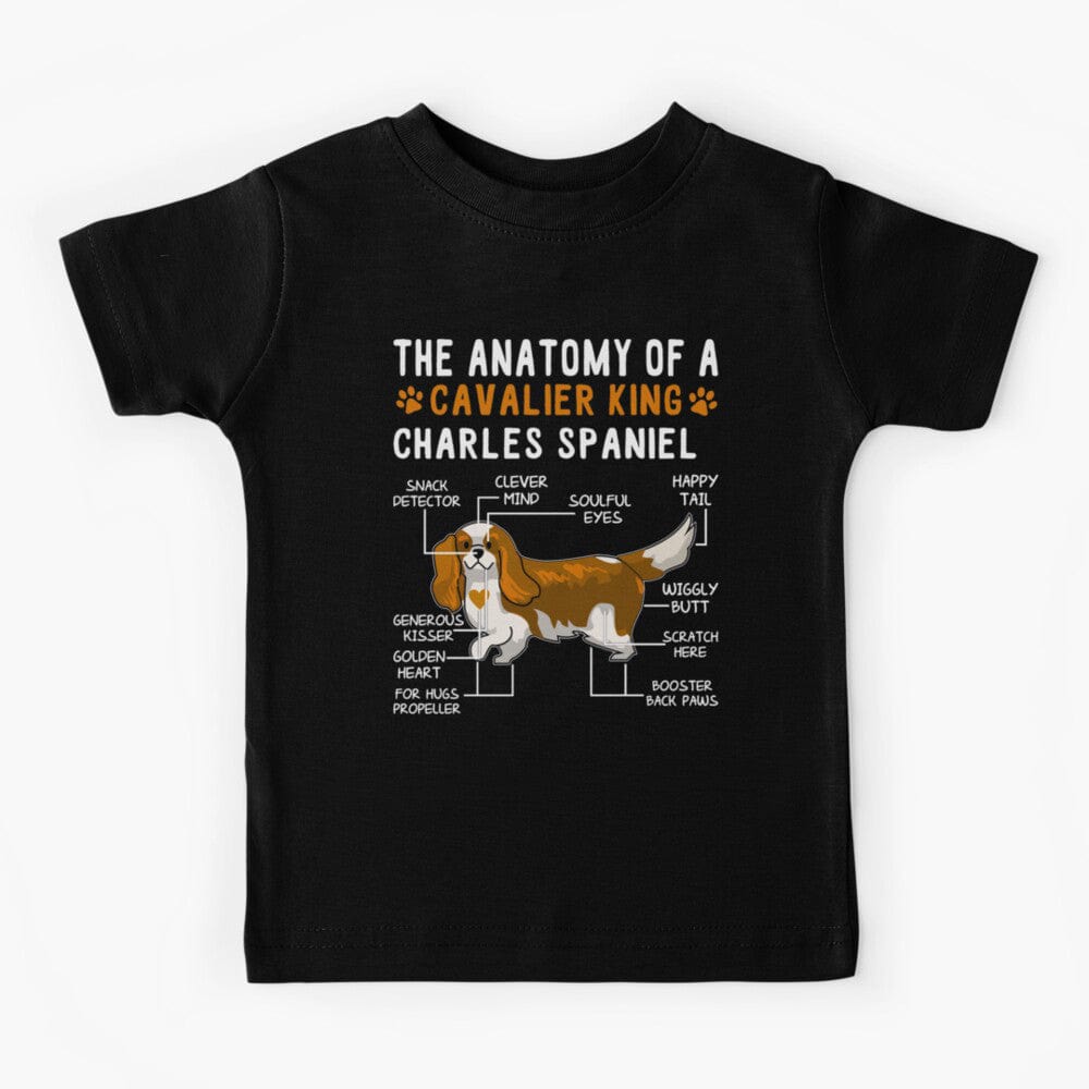 Camiseta para perro con la anatomía de un Cavalier King Charles Spaniel