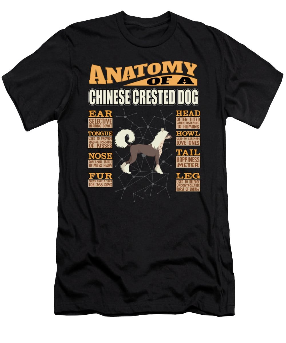 Anatomía de una camiseta de perro crestado chino