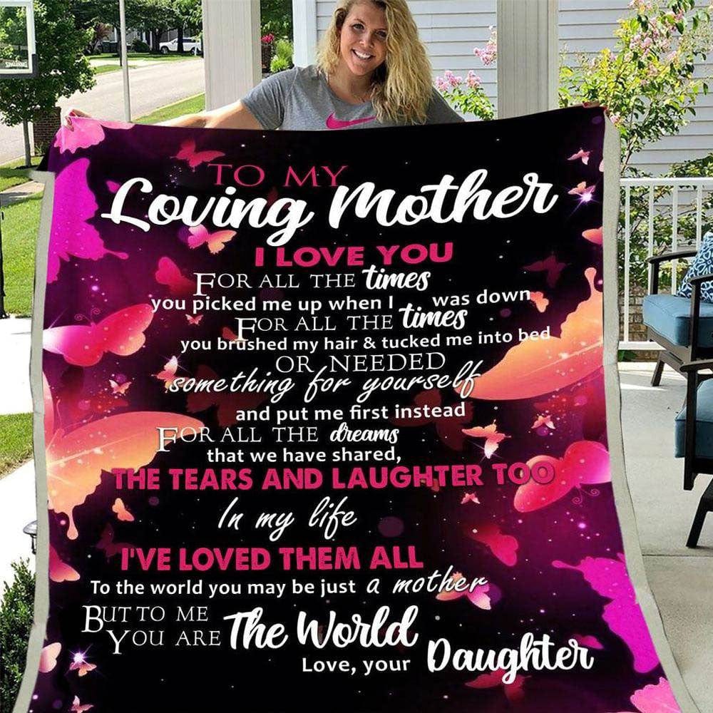 To My Loving Mother I Love You Fleece & Sherpa Blanket