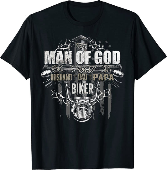 Camisa de motociclista Hombre de Dios - Esposo - Papá - Papá