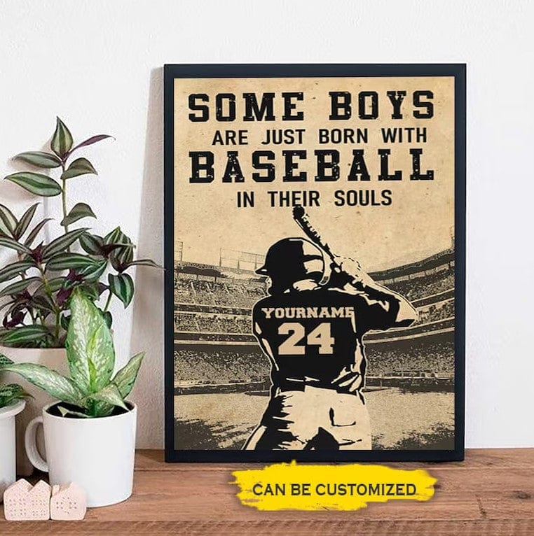 Póster personalizado Algunos niños nacen con el béisbol en el alma, lienzo