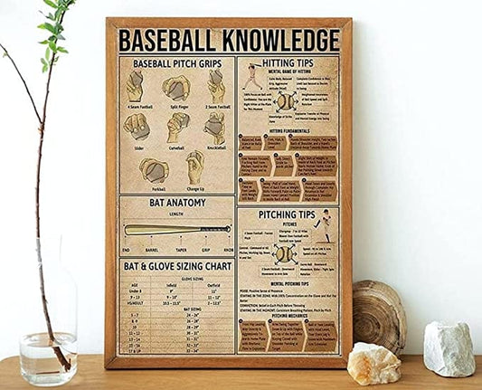 Póster de conocimientos sobre béisbol, lienzo