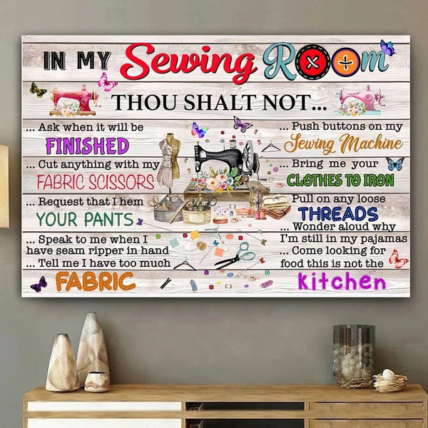 Sewing Poster, Sewing Canvas, Sewing Vitage Art, Sewing Poster