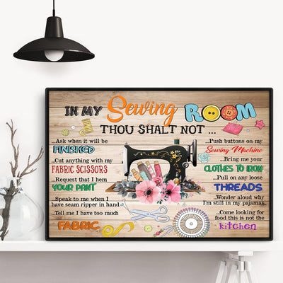 In My Sewing Room Thou Shalt Not Poster, Canvas