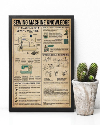 Sewing Machine Knowledge Poster, Canvas
