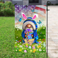 Happy Easter, Gnome & Butterfly, Autism American Awareness Flag, House & Garden Flag