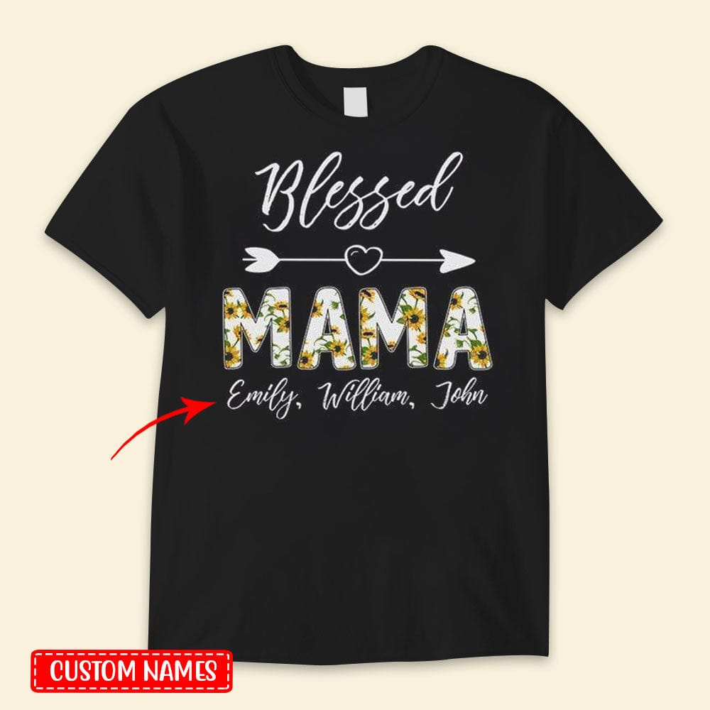 Camisetas personalizadas con el mensaje "Bendita mamá, feliz día de la madre"