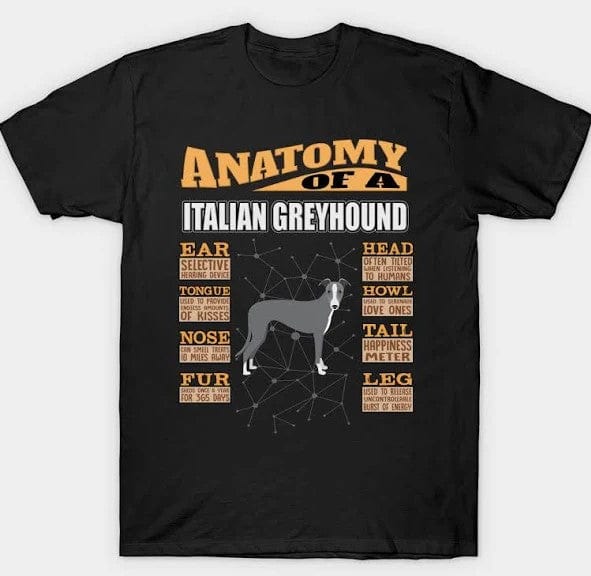 Anatomía de una camiseta de galgo italiano