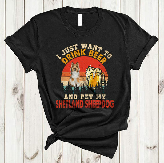 Solo quiero beber cerveza y acariciar a mi perro pastor de Shetland