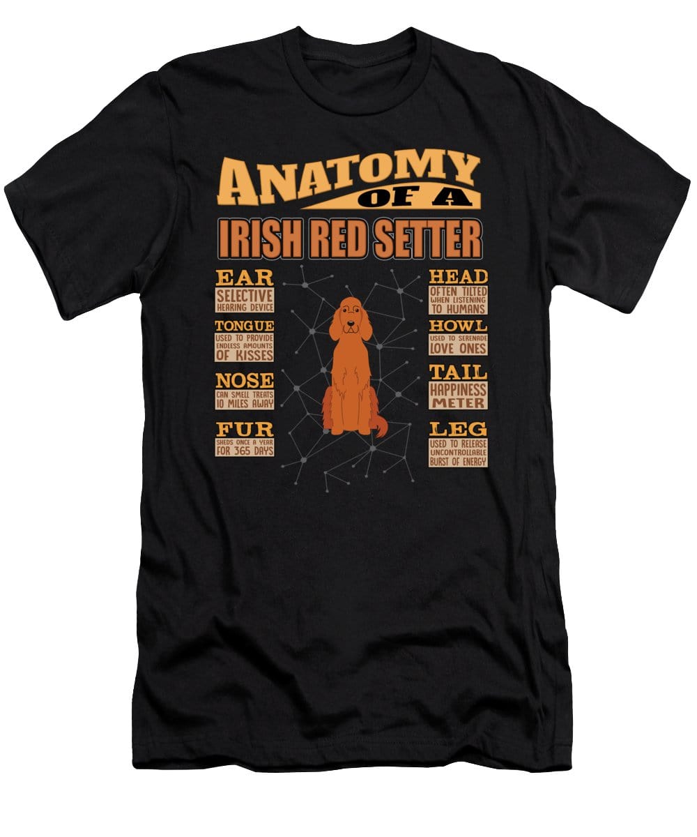 Anatomía de una camiseta de Setter irlandés rojo