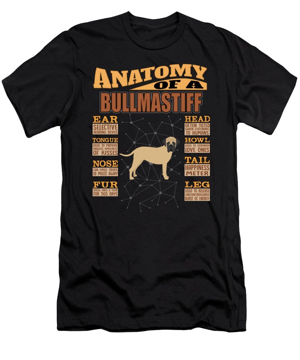 Anatomía de una camiseta de perro bullmastiff