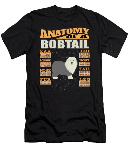 Anatomía de una camiseta de perro pastor inglés antiguo bobtail
