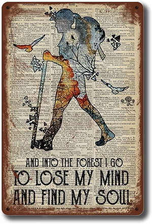 Hiking Girl And Into The Forest I Go To Lose My Mind And Find My Soul Poster, Canvas