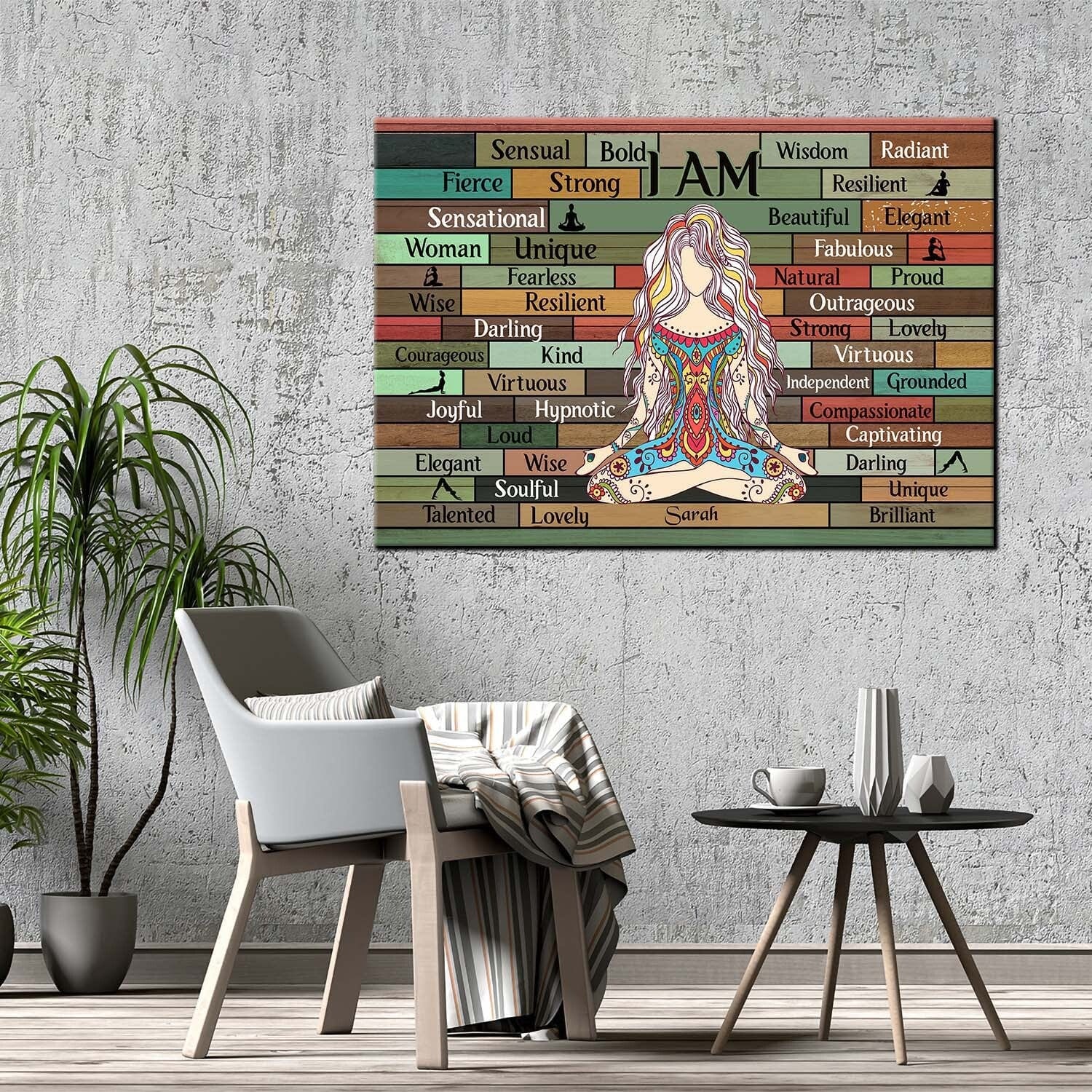 Personalized Hippie I Am Yoga Girl Poster, Canvas